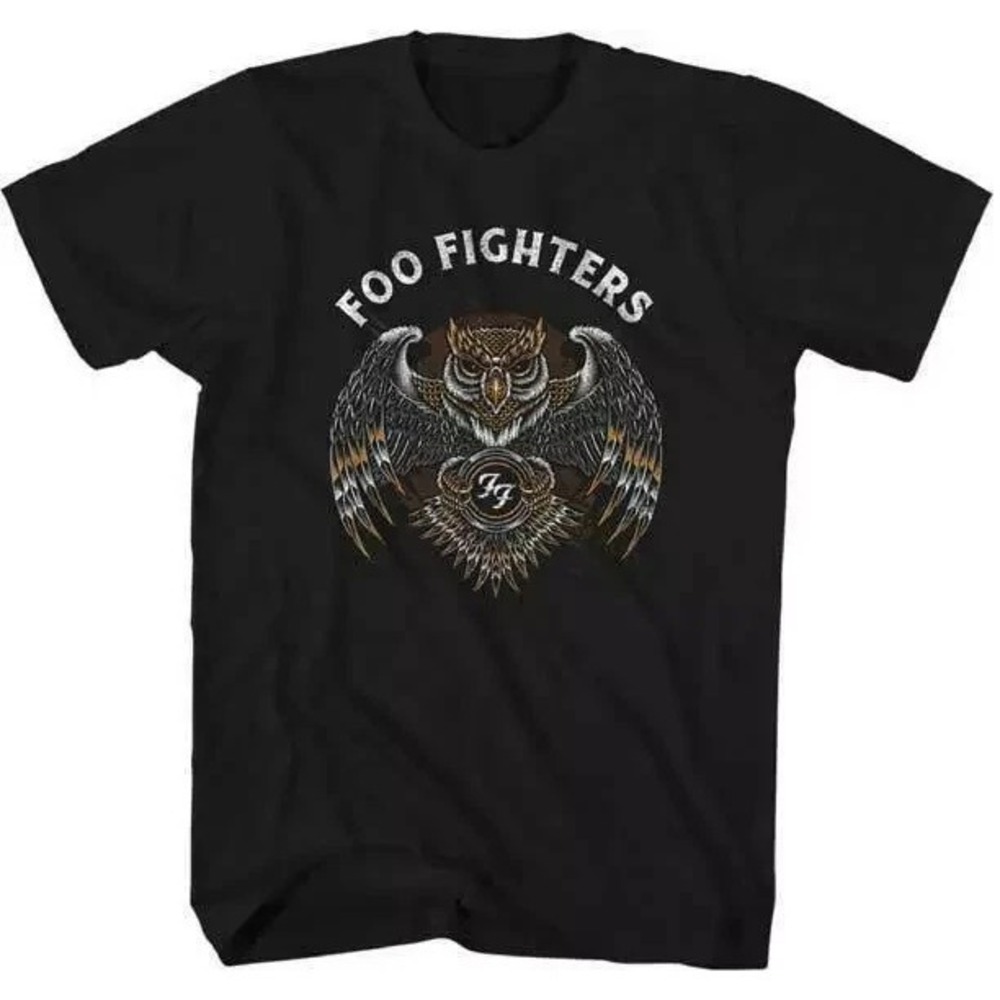 Foo Fighters Owl T Shirt Mens Rock And Roll Music Band Classic Tee New Black